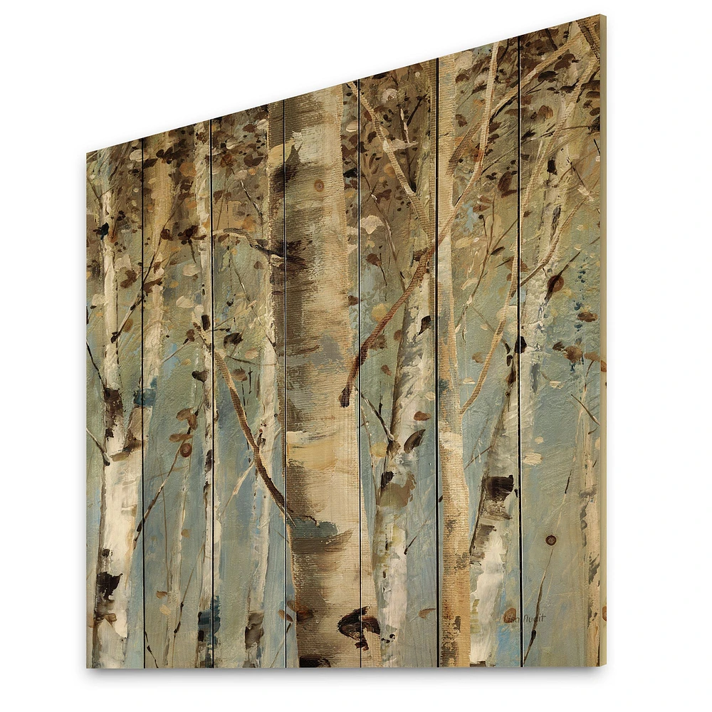 Art Mural en Bois « White Birch Forest »