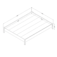 Tao Queen Platform Bed on Legs Grey Oak by South Shore Furniture