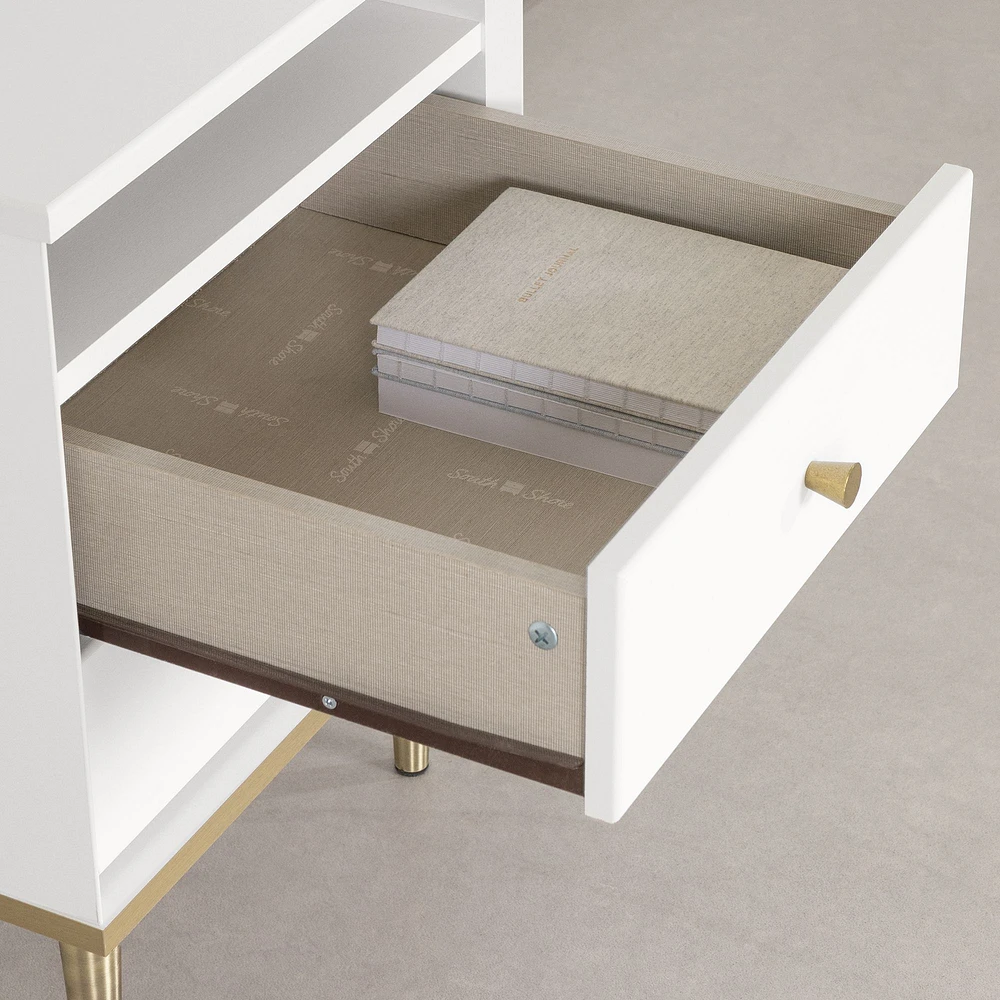 Dylane 2-Drawer Nightstand Pure White by South Shore Furniture