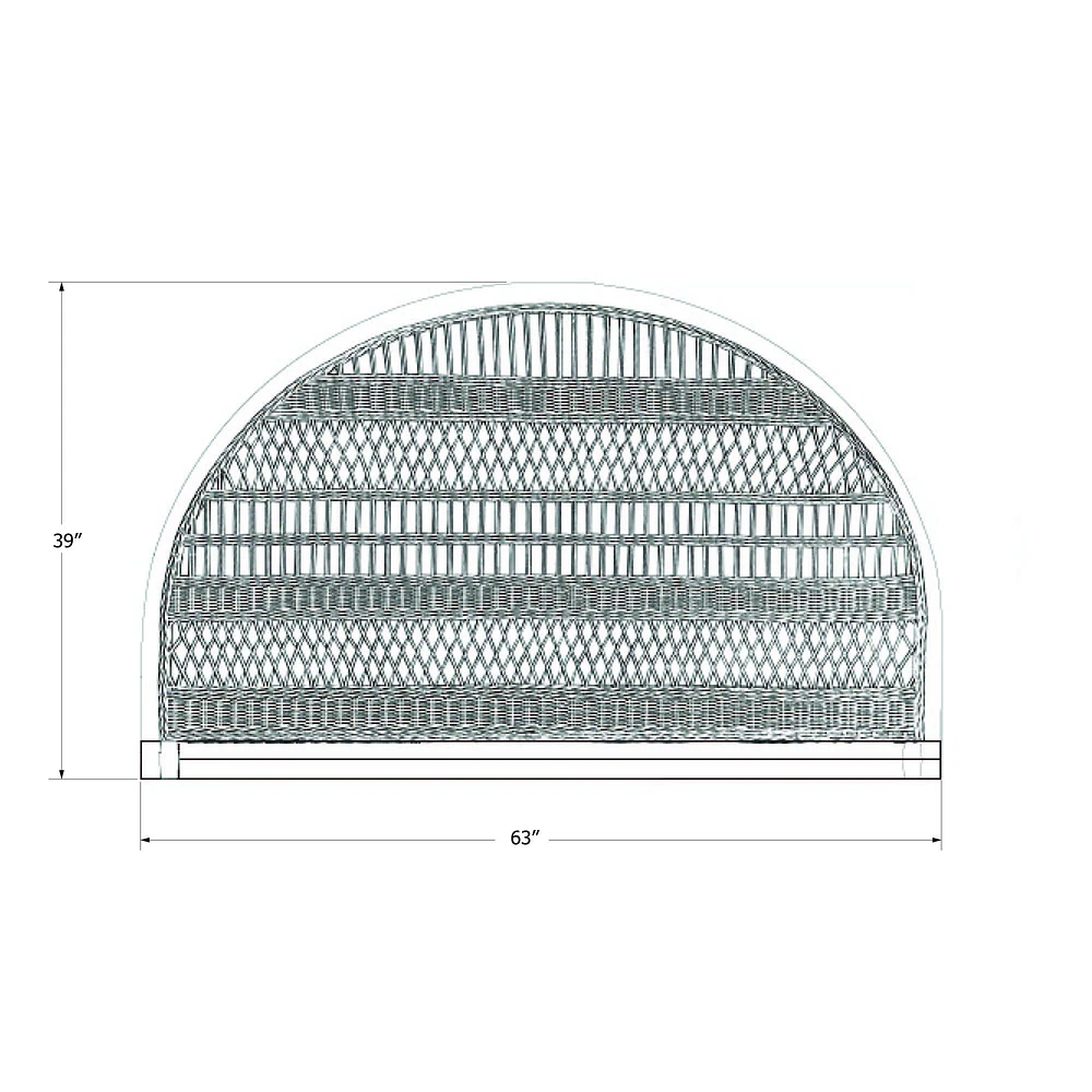 Balka Queen Rattan Wall-Mounted Headboard in Rattan by South Shore Furniture