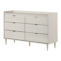 Hype 6-Drawer Double Dresser Winter Oak by South Shore Furniture