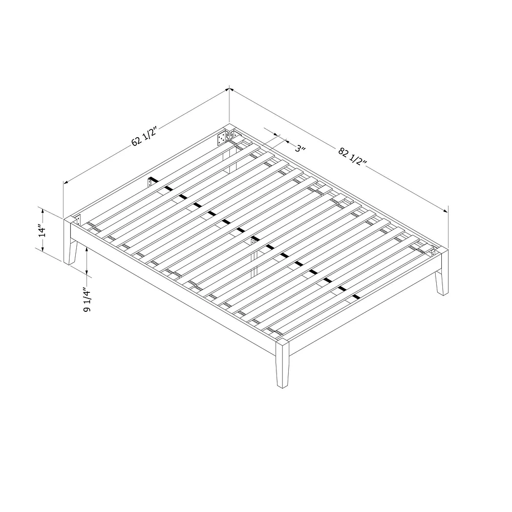 Lit grand à plateforme Vito en bois massif blanc par South Shore Furniture