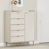 Hype 5-Drawers Door Chest in Winter Oak by South Shore Furniture