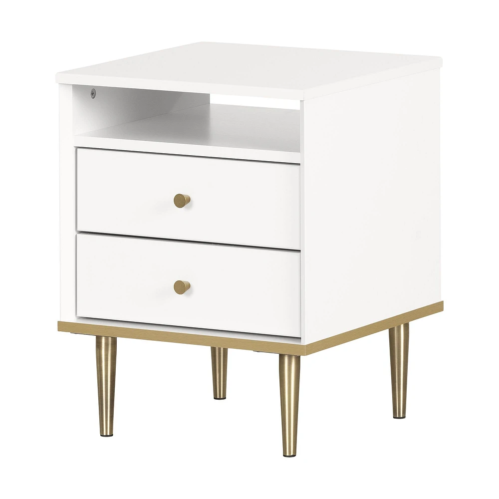 Dylane 2-Drawer Nightstand Pure White by South Shore Furniture