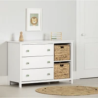 Balka 3-Drawer Dresser with Baskets Pure White by South Shore Furniture