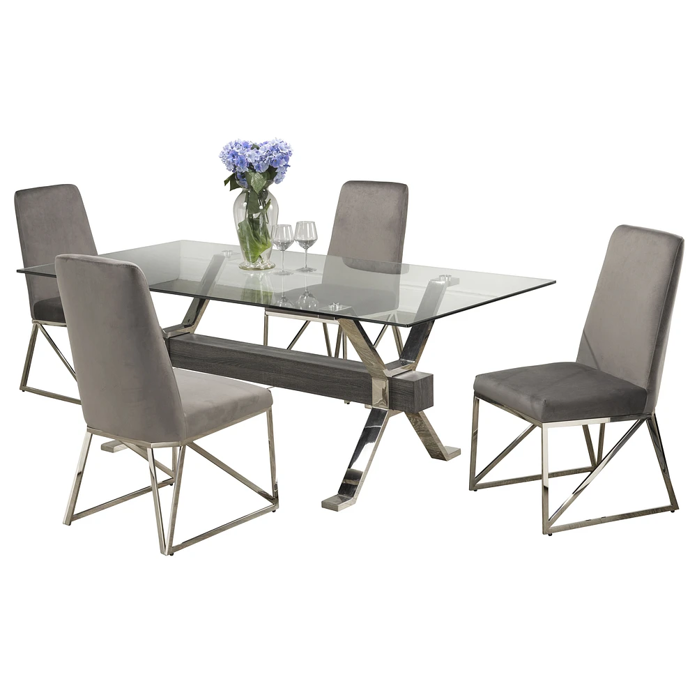 Elaskolatat 5-Piece Dining Set - Grey