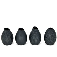 Small Black Textured Assorted Vase by BIA