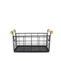 Black Metal Organizer Basket by Natural Living