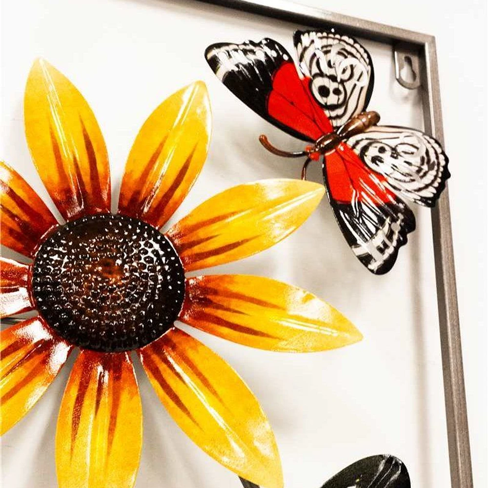 Wall Decor, Set of 2 - Frames with Butterfly and Flower 