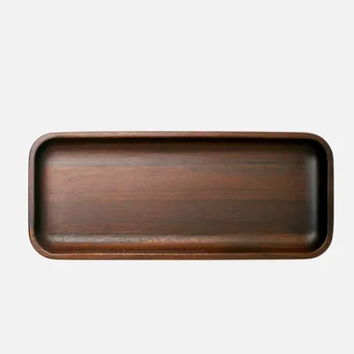 Dark acacia rectangular serving platter by natural living