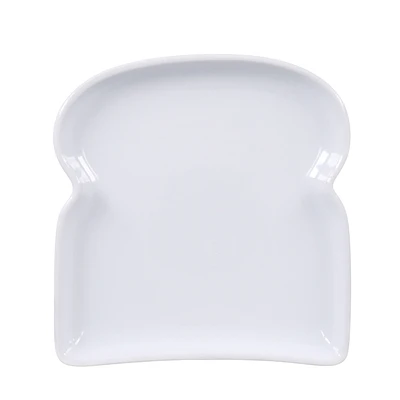 White toast-shaped platter by bia