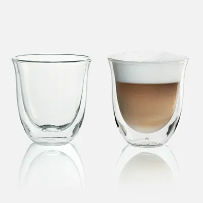 De'longhi set of 2 double wall cappuccino cups