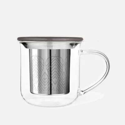 Minima eva infuser tea mug with grey lid by viva