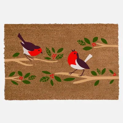 Birds on branches doormat - 18x30"" - natural - 18""x30""