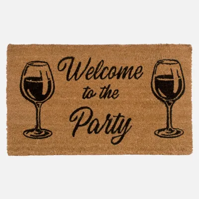 Welcome to the party doormat - natural - 18""x30""