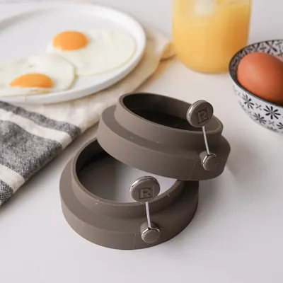 Set of 2 ricardo silicone reversible egg and pancake ring
