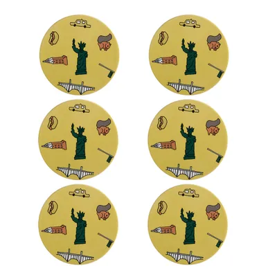 Set of 6 new york coasters by maxwell & williams - new york