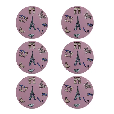 Set of 6 paris coasters by maxwell & williams - paris