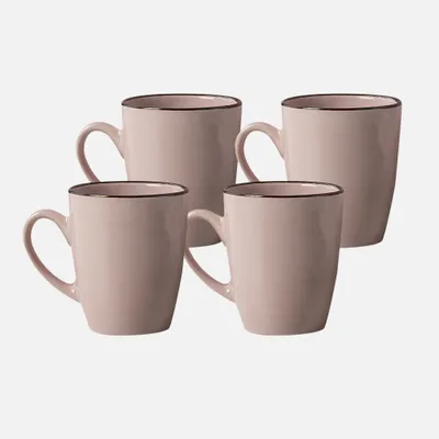 Luxe set of 4 mugs by lc maison - pink