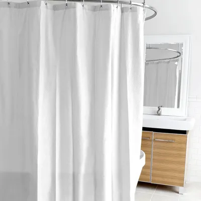 Ella microfibre shower curtain liner - white