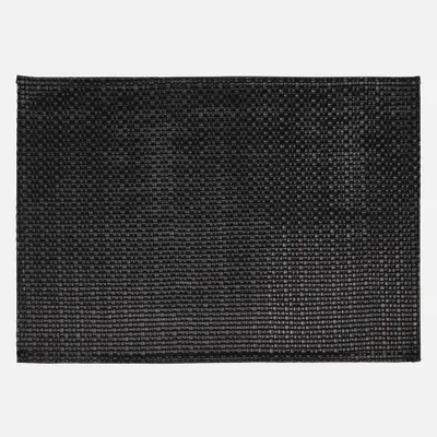 Embossed faux leather placemat - black