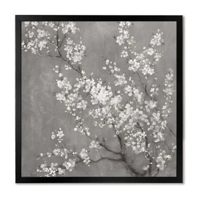 White cherry blossoms ii canvas wall art print