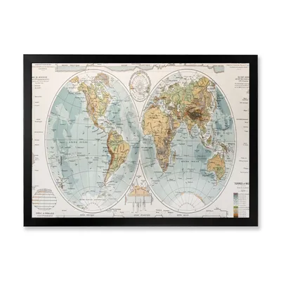 Ancient map of the world ii wall art
