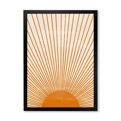 Orange sun print iii wall art - 12"" x 20"" - canvas only