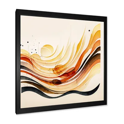 burnt orange waves abstract iv Art
