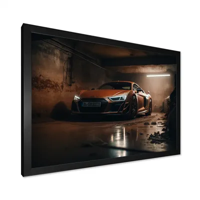 R 8 exotic car photography wall art - 20x12 - black frame canvas