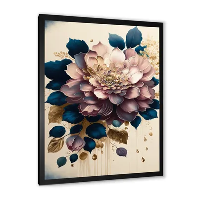 deep pink dahlia floral design i Art 