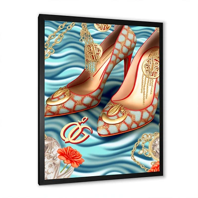 Retro art deco high heel shoe iv wall art