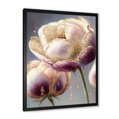 Cream and purple tulip wall art