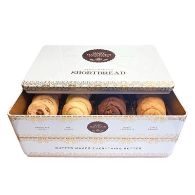 Boîte de biscuits au beurre à 2 étages empilables aux saveurs assorties - 48 morceaux