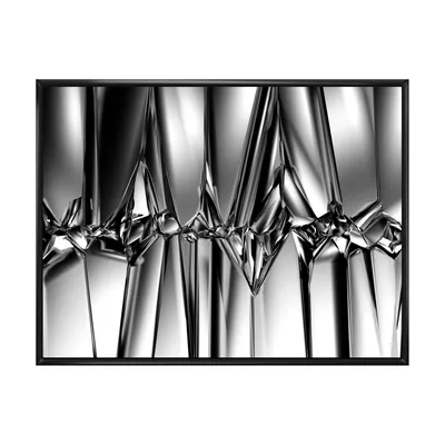 Black white crystal background canvas wall art print - 40"" x 20"" - canvas only