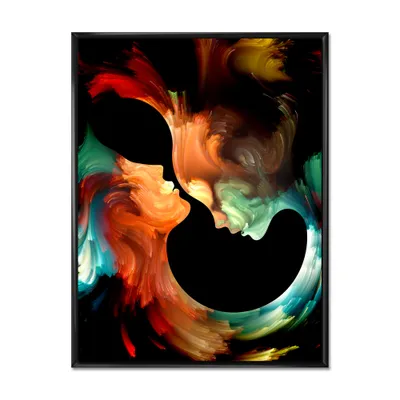 Realms of paint - abstract people canvas wall art print - 12"" x 20"" - canvas only