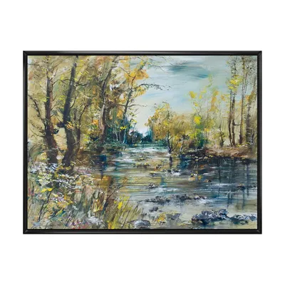 Rocky river in the forest wall art