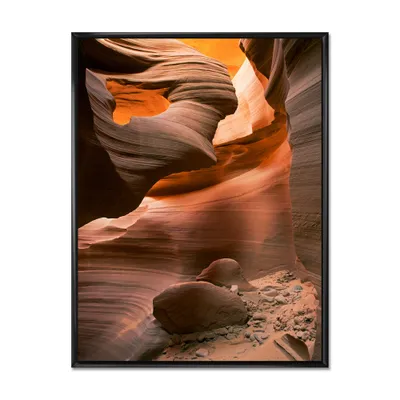 Lower antelope slot canyon in reflected sunlight wall art - 12"" x 20"" - canvas only