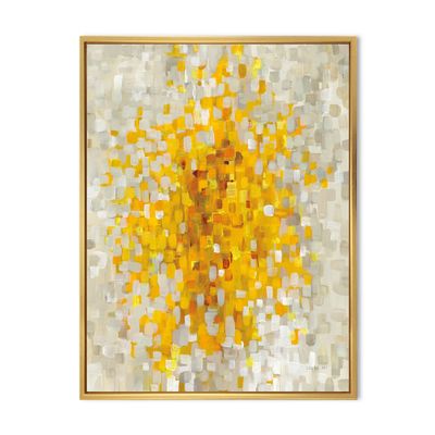 Toile « glam yellow explosion blocks » - jaune - toile à cadre flottant - doré