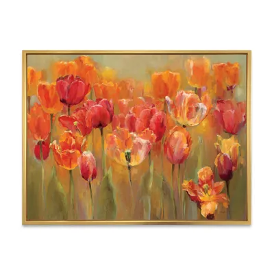 Red tulips wall art