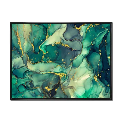 green luxury abstract fluid art iv