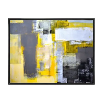 Toile imprimée « grey and yellow blur »
