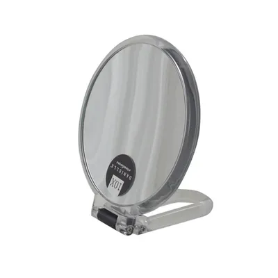 Folding hand vanity mirror clear