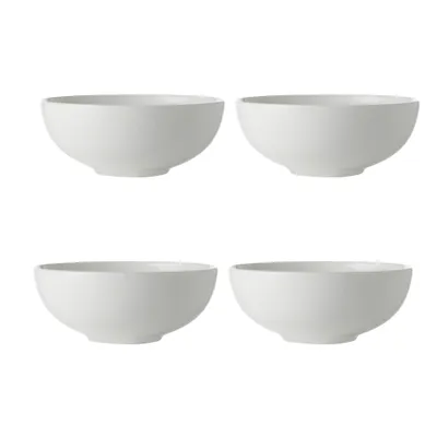 Set of 4 white basics coupe bowls by maxwell & williams (12 cm)