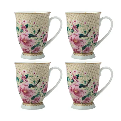 Set of 4 tea's and c's silk footed mugs by maxwell & williams (300 ml)