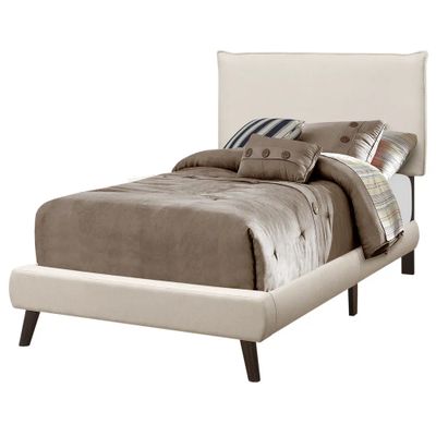 Cadre de lit rétro moderne avec pattes en bois - jumeau