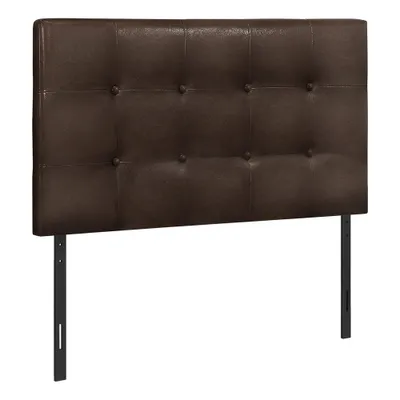 Upholstered headboard panel with leather-look fabric - twin