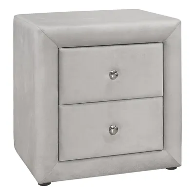 Upholstered nightstand - light beige - light grey