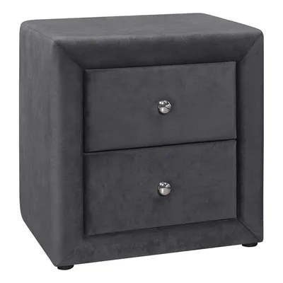 Upholstered nightstand - dark grey