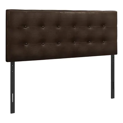 Upholstered headboard with leather-look fabric - double - brown